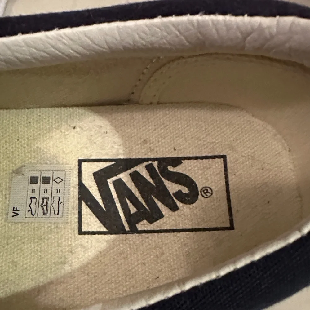 Vans Dark Blue Canvas Shoes with White Accents - Picture 3 of 7